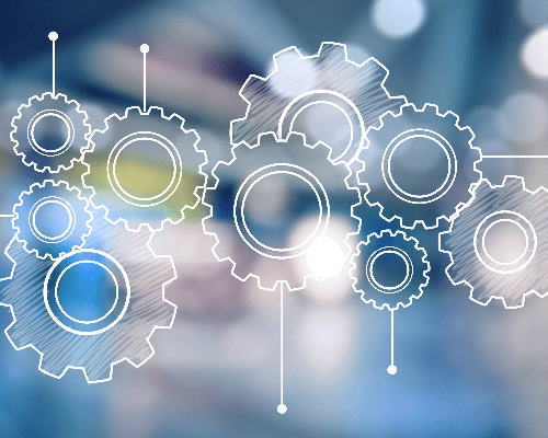Interconnected gears symbolizing synergy across departments